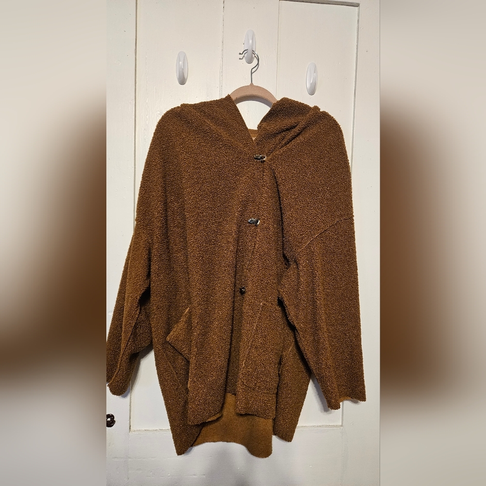 Max Studio Teddy Bear brown hooded jacket